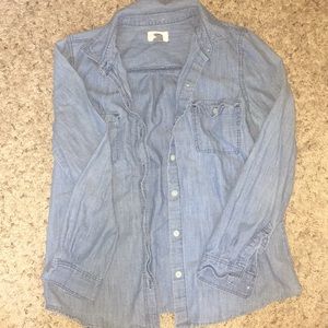 Denim button down top